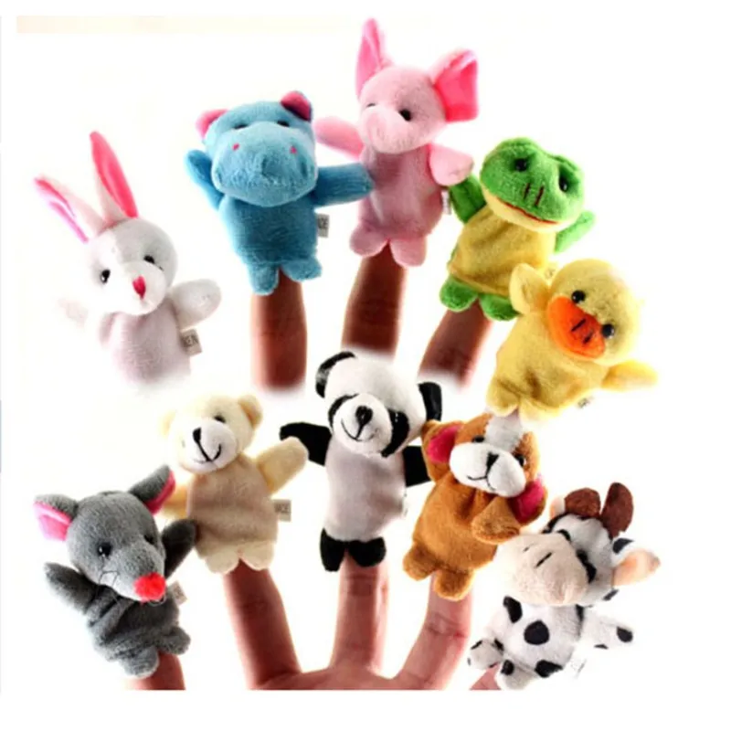 

Kids 10PCS MINI Animals Finger Puppets Cute Cartoon On Hand Finger Plush Stuffed Toys Children Educational Figure Puppet Dolls