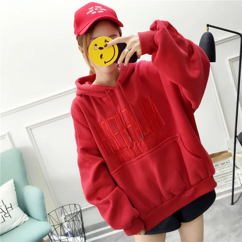 

New Arrival Women Fashion Casual Spring Fall Full Sleeve Letters Pullovers Regular O-neck Hoodie Coat TSD-041