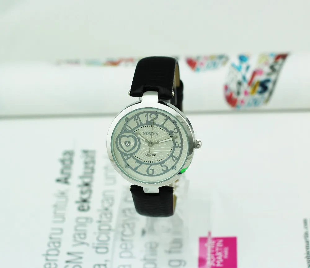 Quartz Bronze Tone Lady Vintage Watches Casual Watch Leather Woman Bracelet Wristwatch Female Clock Relogio Feminino FOB watch