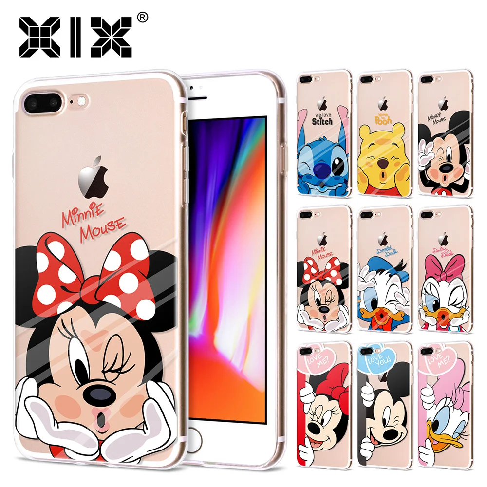 

For iPhone 6 case 4 4S 5 5S 6 6S 7 Plus case Mickey Kiss soft clear TPU cover for fundas iPhone 6S case coque for iPhone 6 case