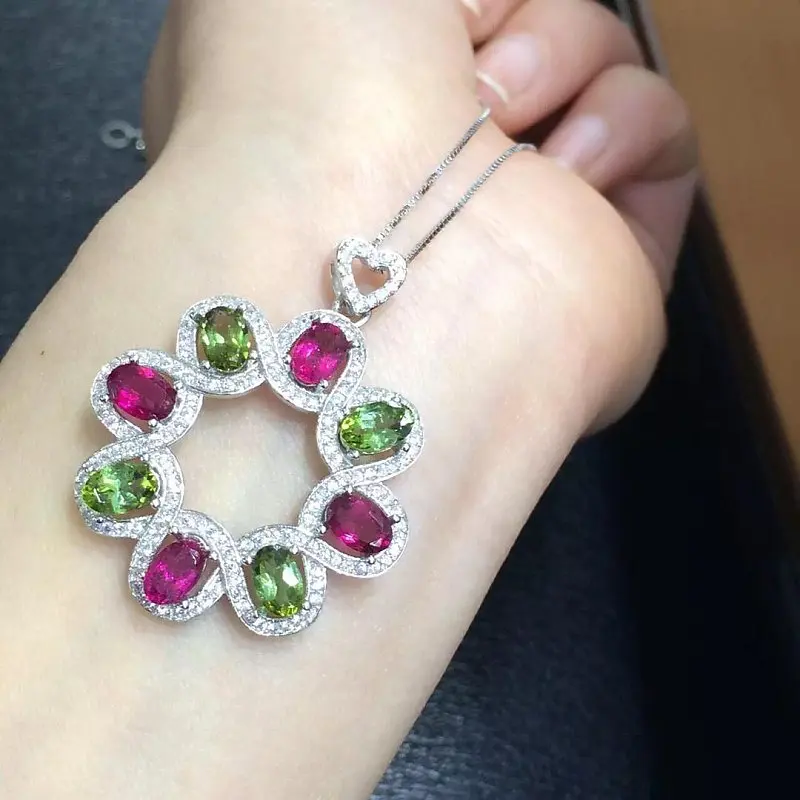 

2017 Collier Qi Xuan_Tourmaline Stone Fashion Pendant Necklaces_Real Necklaces_Quality Guaranteed_Manufacturer Directly Sale