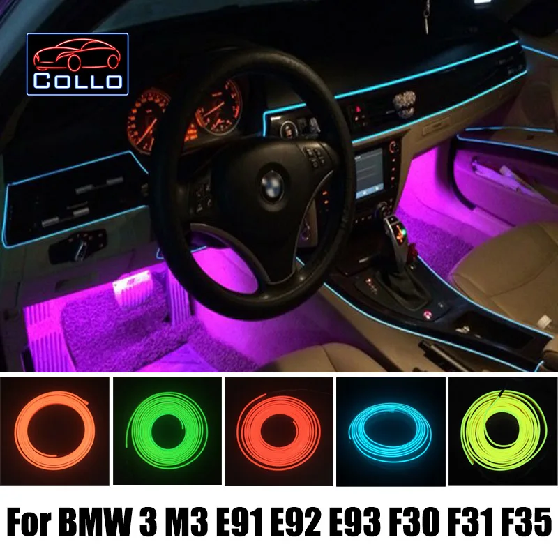 

Car Console Decorative Strip / 9 M EL Wire For BMW 3 M3 E46 E90 E91 E92 E93 F30 F31 F35 / Car Interior Romantic Atmosphere Lamp