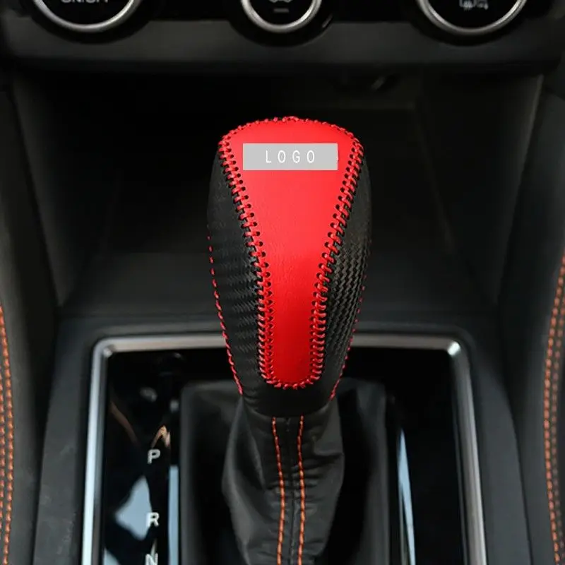 New Fashion Leather Interior Gear Shift Knob Cover Trim For Subaru XV Protect Style Interior Accessories - Название цвета: 1pcs