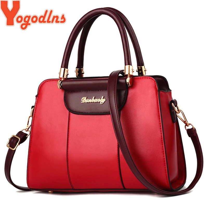 Yogodlns جديد وصول الأزياء الفاخرة المرأة حقيبة يد بو الجلود حقائب كتف سيدة كبيرة قدرة Crossbody حقيبة الصلبة حقيبة ساعي