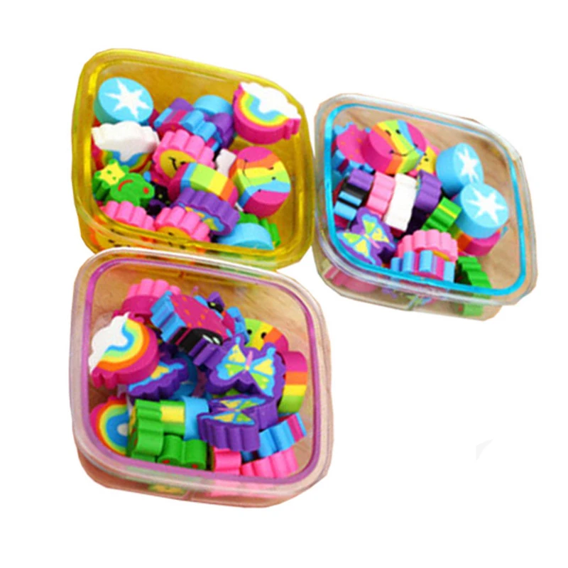 22Pcs/Set New Cute Kawaii Rubber Eraser School Supplies Stationery Material Kid Gift 2 Styles 2019 new