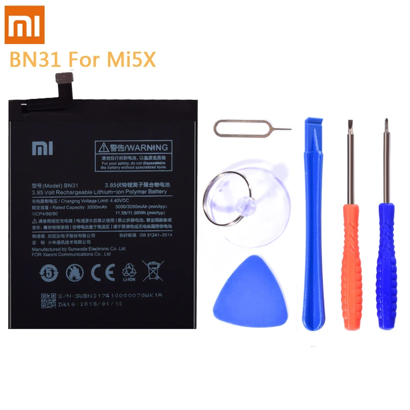 Аккумулятор BN31 BM22 BM35 BM36 BM39 для Xiaomi Mi 5X 5 4C 5S 6 Redmi Note 5A Pro сменный литий полимерный