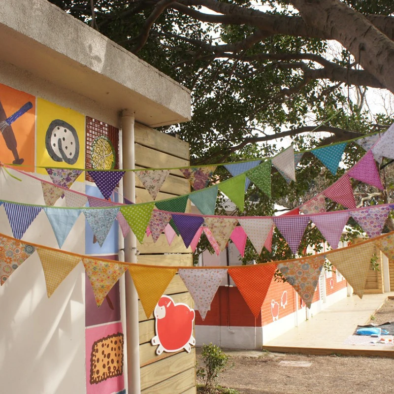 

colorful fabric flags party supplies bunting Pennant party decoration banner home decoration events wedding decoration YL678809