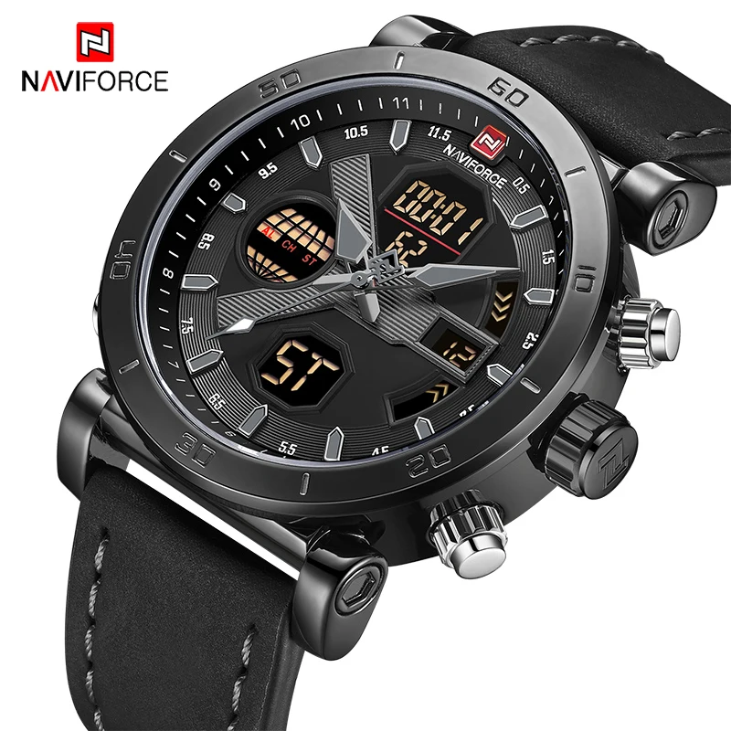 NAVIFORCE Waterproof Mens Watches Top Brand Luxury Army Military Sport Watch Men Fashion LED Analog