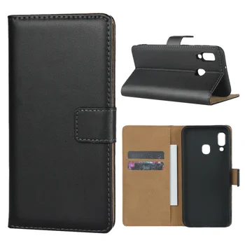 

30pcs/lot For Samsung Galaxy A20E Card Slots Book Style Simple Real Genuine Leather Case with Stand For Samsung Galaxy A60