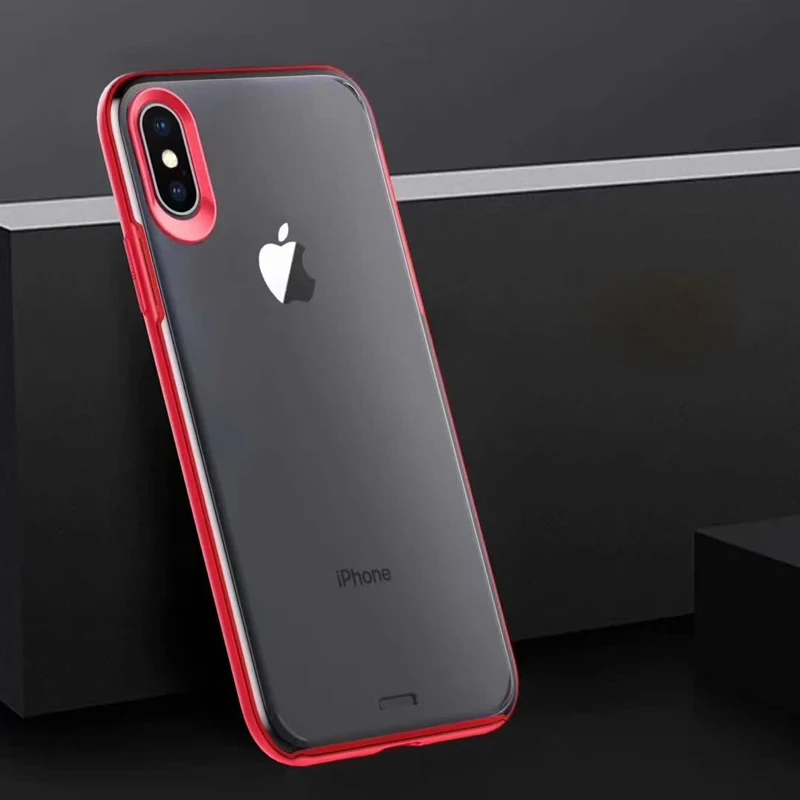 Luxury Finger Ring Scrub Hard Case for IPhone X Frosted translucent all-inclusive Cover for iPhone X Apple X iX Case Coque Capa - Цвет: Красный