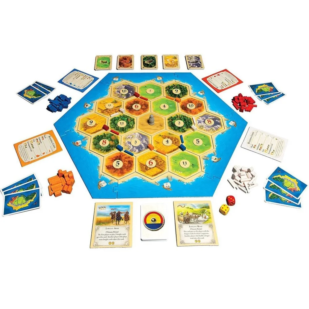 متميزة Catan عبة الأسرة متعة بطاقات للعب لعبة ألعاب تعليمية موضوع الإنجليزية داخلي طاولة جانبية حزب اللوازم قطرة الشحن