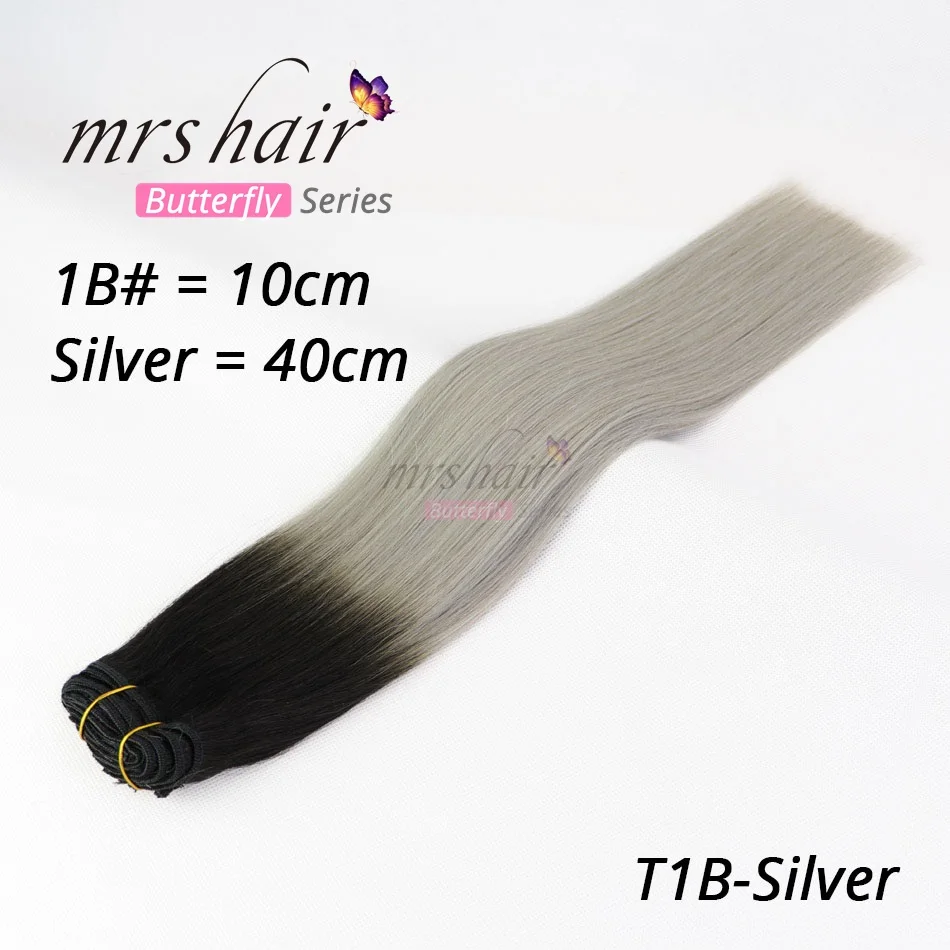 MRS HAIR Ombre Clip In Human Hair Extensions Full Hair Blonde Natural Natural Remy Hair Clip Ins Clip Balayage Hairpins Straight