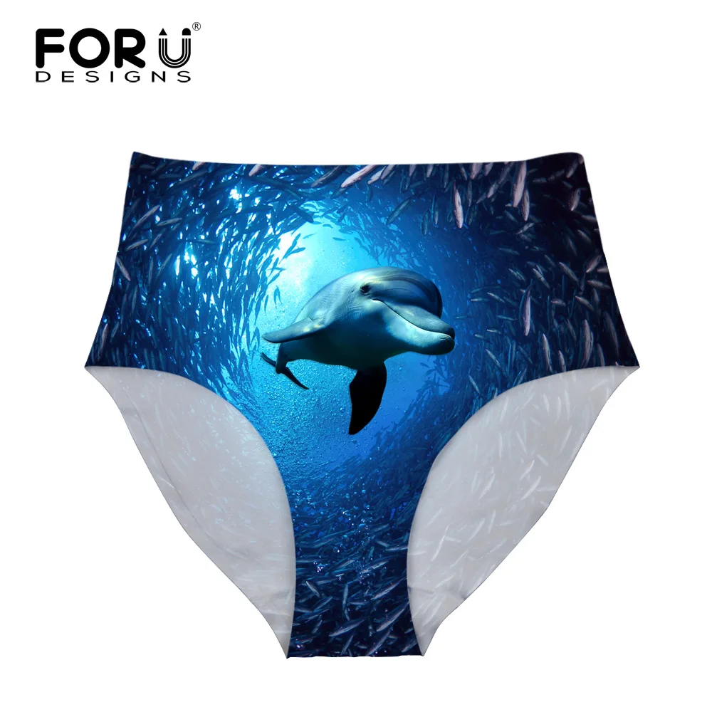 FORUDESIGNS/Новинка, трусы с 3D изображением животных на морском дне, Женские Бесшовные Удобные женские трусы, прозрачные сексуальные трусики, женские трусики, M-XL