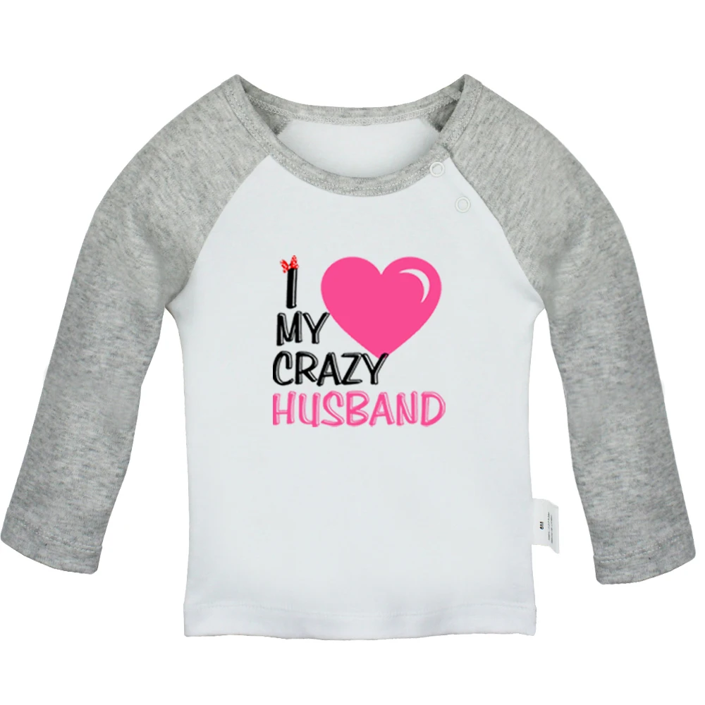 YdBabyYCG1409C Забавные футболки с надписью «CRAZY I Love My Boyfriend Girlfiend»; подарок на день святого Валентина для новорожденных; футболки с длинными рукавами для малышей - Цвет: YdBabyYCG1409C