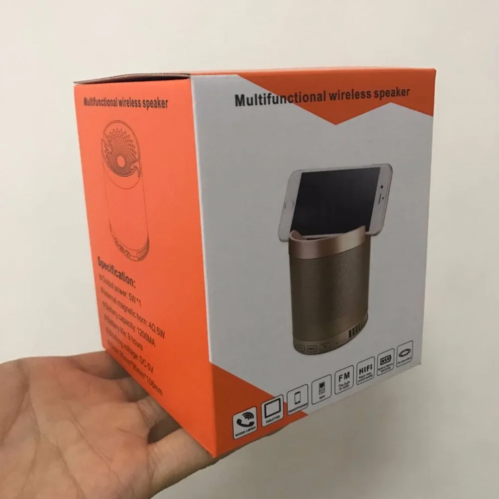 Мини Bluetooth динамик Многофункциональный беспроводной портативный динамик сабвуфер с микрофоном TF карта FM Поддержка мобильного телефона кронштейн