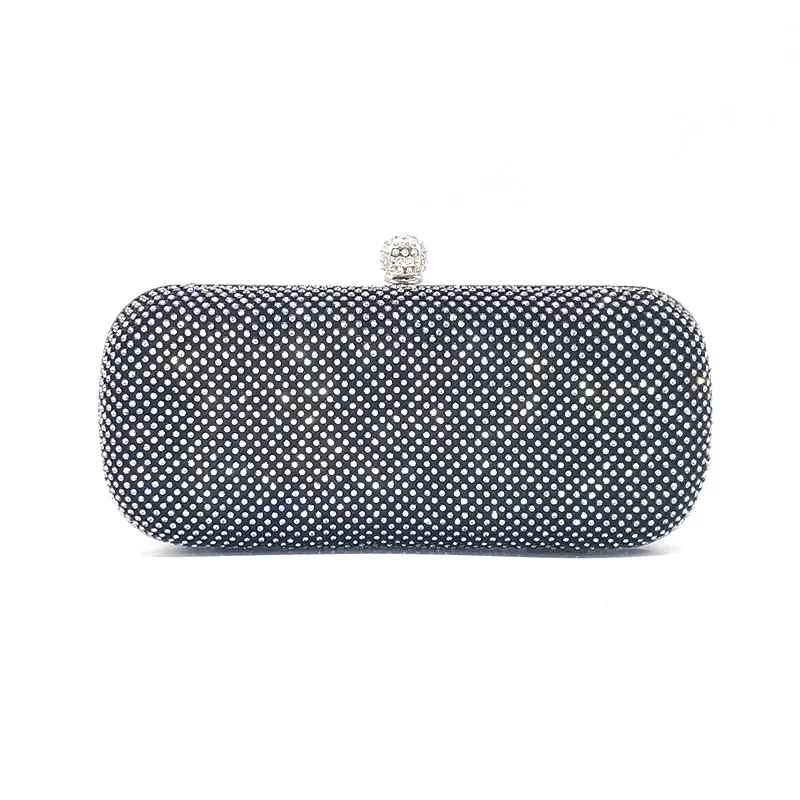 Black clutch Расшитая кристаллами Сумочка-клатч женская свадебная Горячая Бриллиантовая Длинная форма кошельки Женская вечерняя сумка через плечо сумка с кристаллами - Цвет: Black clutch