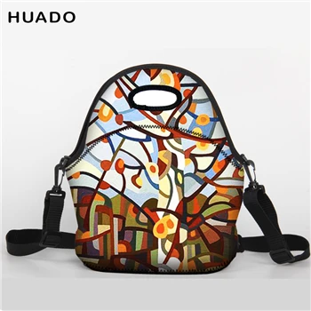 lunch bag Цветочный узор обеденный сумка из неопрена большая сумка тоут для ланча с плечевым ремнем для Для женщин Одежда для детей; малышей; девочек - Цвет: lunch bag