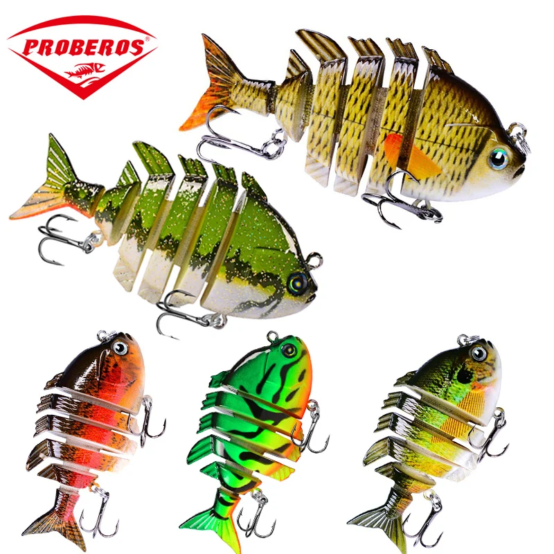 

PROBEROS Brand Fishing Bait Lure 8Cm 6 Multi-Section Fake Fish Sportfish Slowly Sinking Swimbait Flying Ice Sea Fishing Tackle