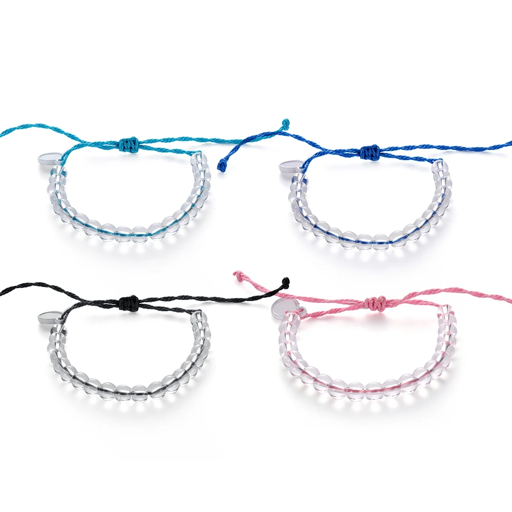 

4 Ocean Natural Stone Transparent Beads beaded Bracelet Women Rope Bracelet Boho Beach Jewelry Hand Made Friendship Gifts