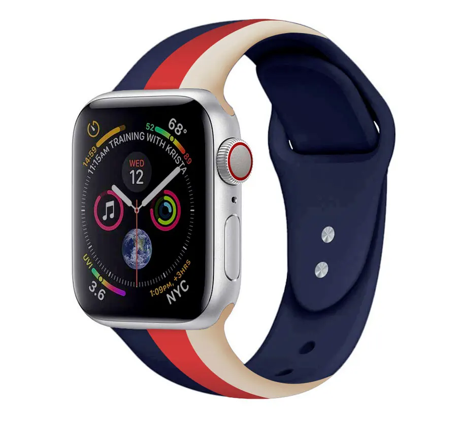 Хохлатый ремешок для apple watch band 4 44 мм 40 мм iwath 3 band 42 мм Correa apple watch 38 мм силиконовый браслет ремешок для часов 2 1