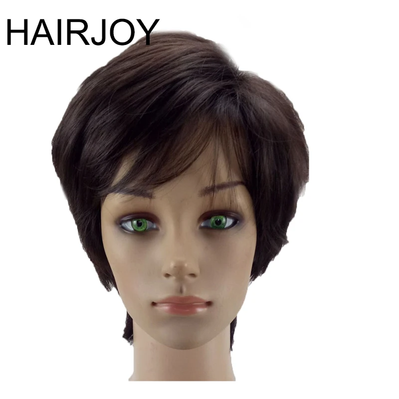 

HAIRJOY Synthetic Natrural Black Wig Woman Short Straight Hair Wigs 5 Colors Available Free Shipping