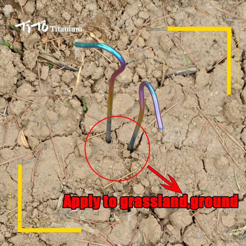 TiTo из титана для палатки Кол 6 шт/10 шт 3,0 мм Красочный титановый сплав Открытый Кемпинг титановая палатка колышек изгиб головы из титана для палатки гвоздь