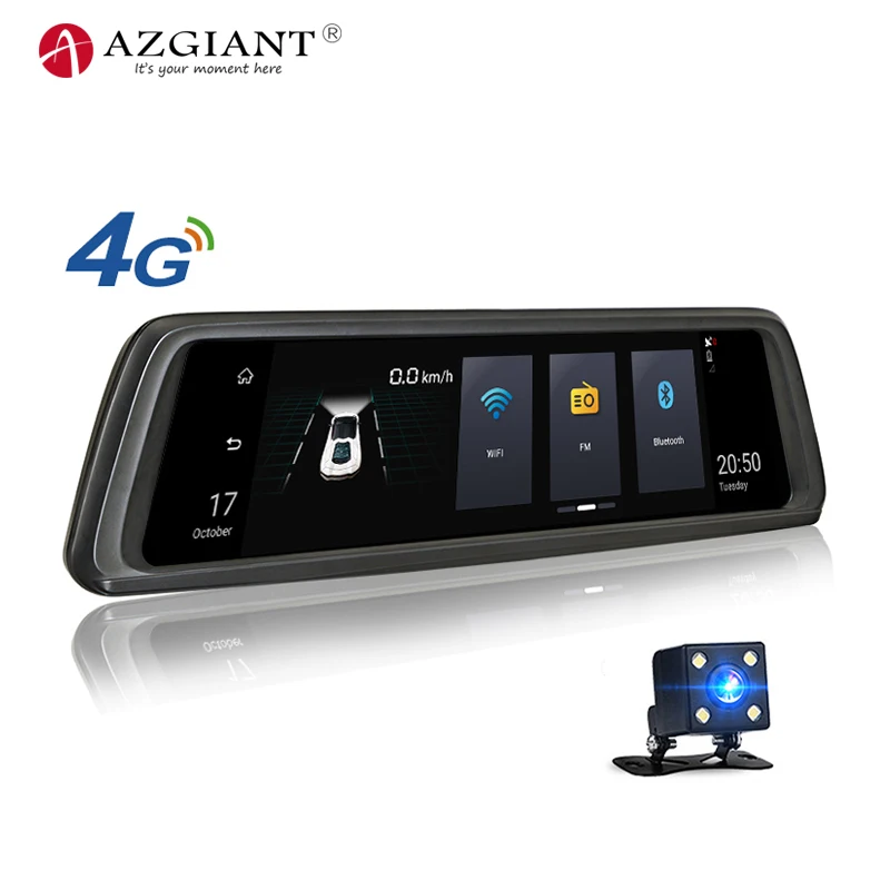 Камера заднего вида AZGIANT видеорегистратор с 10 дюймовым сенсорным IPS экраном ОЗУ