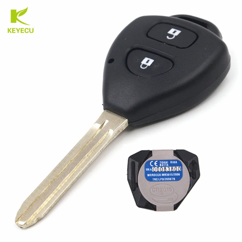 

KEYECU Original Remote Car Key Fob 2 Button 433MHz 4D67 for Toyota Hilux 2004-2009, Yaris 2005-2011, P/N: B41TA