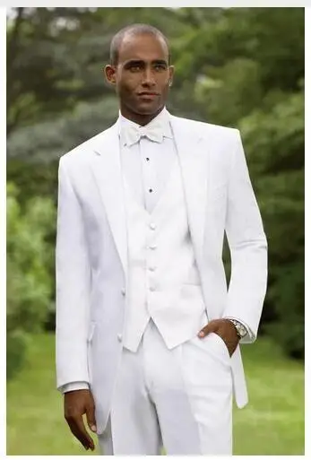 2016 Hot Abito Bianco Da Sposa Vestito per Lo Sposo Abiti Da Uomo Classic  Fit Sposo Vestito Su Misura Da Uomo Slim Fit Blazer (Jacket + Pants + Tie +  Vest)|dress suit
