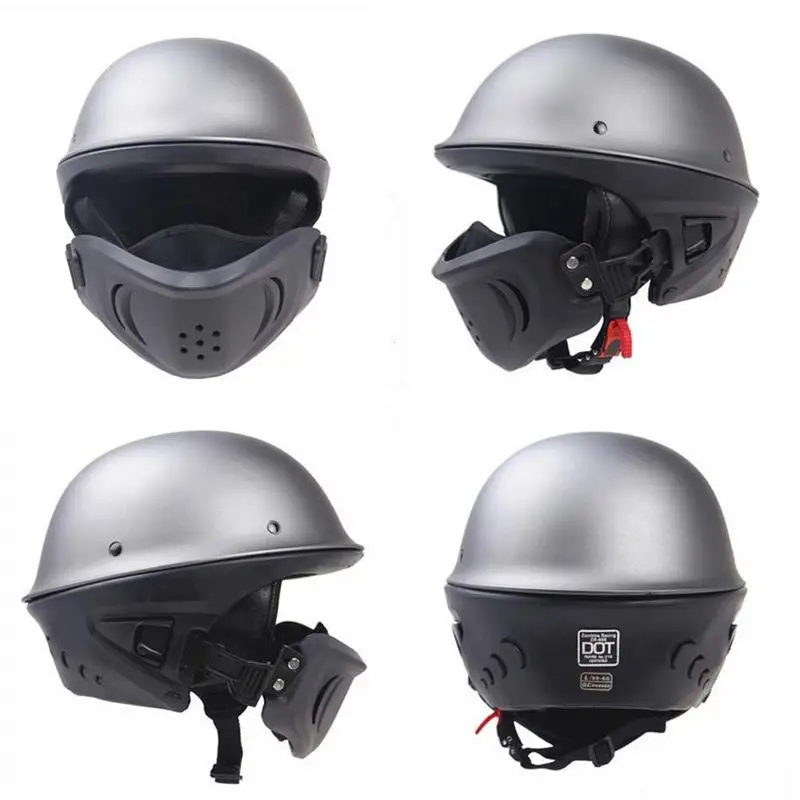 

2018 Fashion Rogue Helmet DOT Certified Racing Motorcycle Helmet Mens Womens Harley Retro Helmet Detachable Mask Multifunction