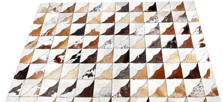 

Fashionable art carpet 100% natural genuine cowhide leather floor price carpet
