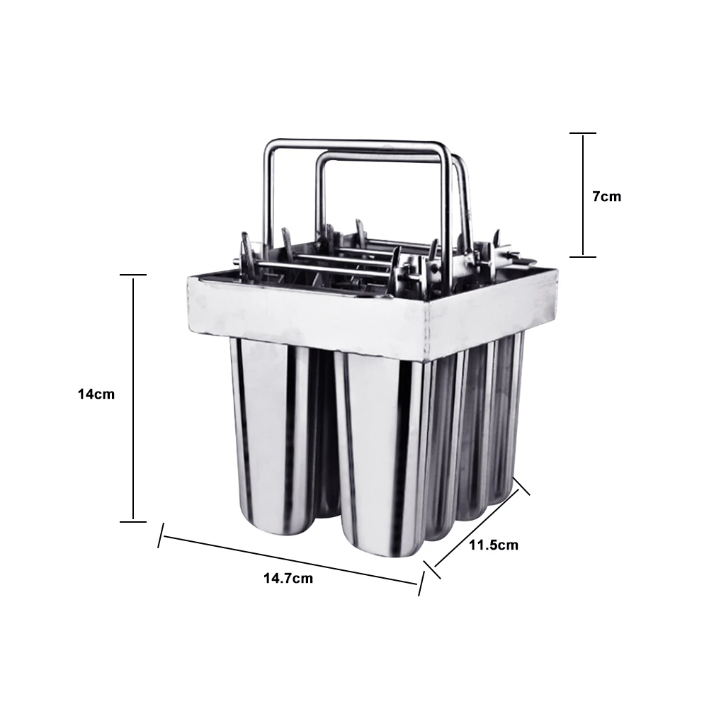 Форма для мороженого на палочке из нержавеющей стали 304 с 8 отделениями