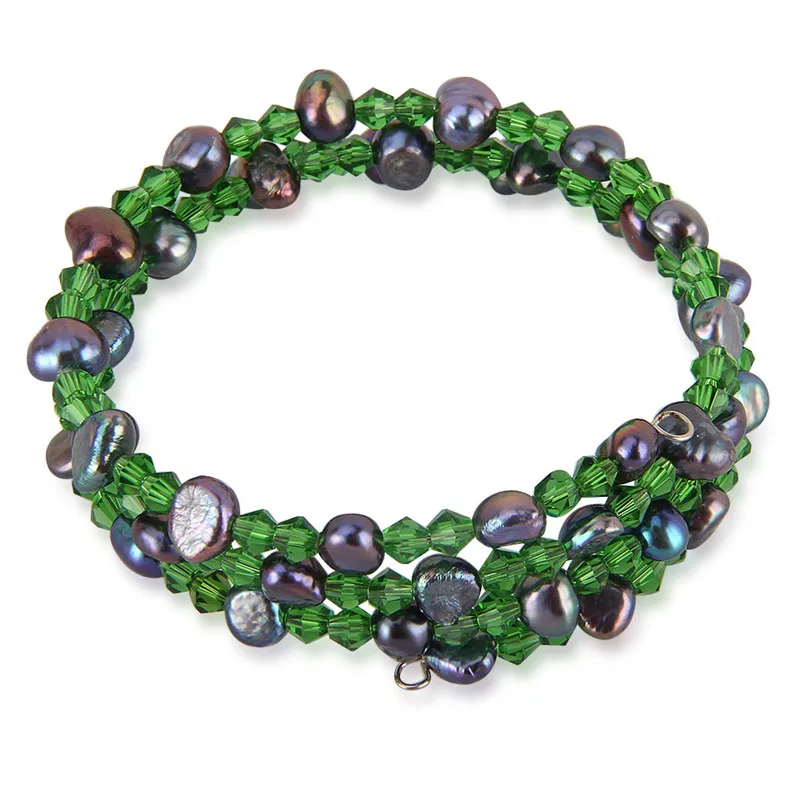 CLUCI пресноводный Регулируемый жемчужный браслет для женщин ювелирное изделие Посеребренная цепочка с кристаллом 9 цветов женский жемчужный браслет - Цвет камня: 2