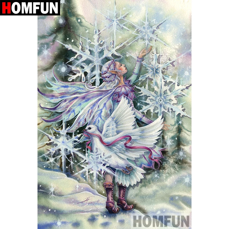 Алмазная живопись HOMFUN Бабочка эльф 5D Вышивка своими руками полный набор стразы