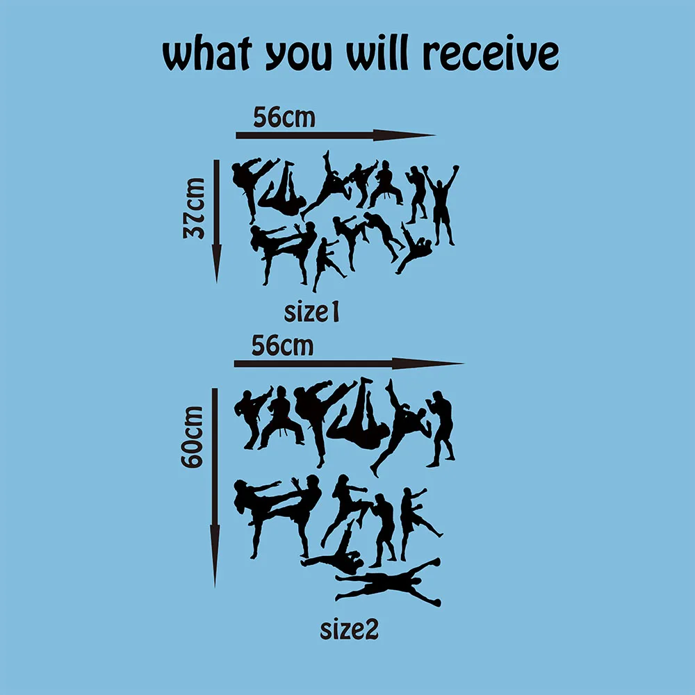  Martial Karate Taekwondo Wall Decal Boy Room Kids Room  Martial Karate Boxing Judo Sport Wall Sticker Bedroom Gym Workout Vinyl (1)