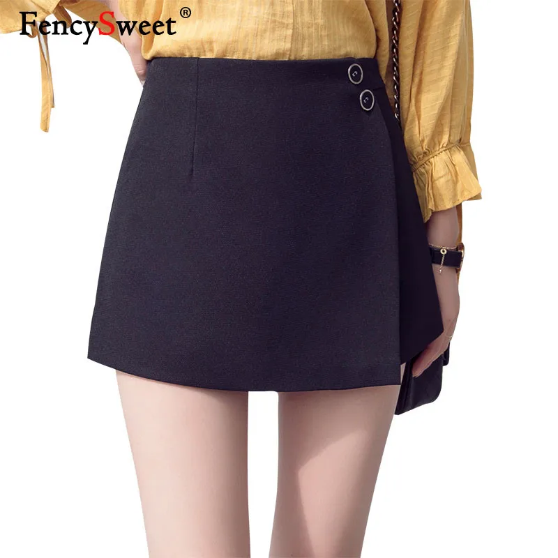 

Fencysweet High Waist Skirts Shorts for Summer Women Wide Leg Shorts Irregular Loose Culottes Solid Plus Size Shorts Skirt 2XL