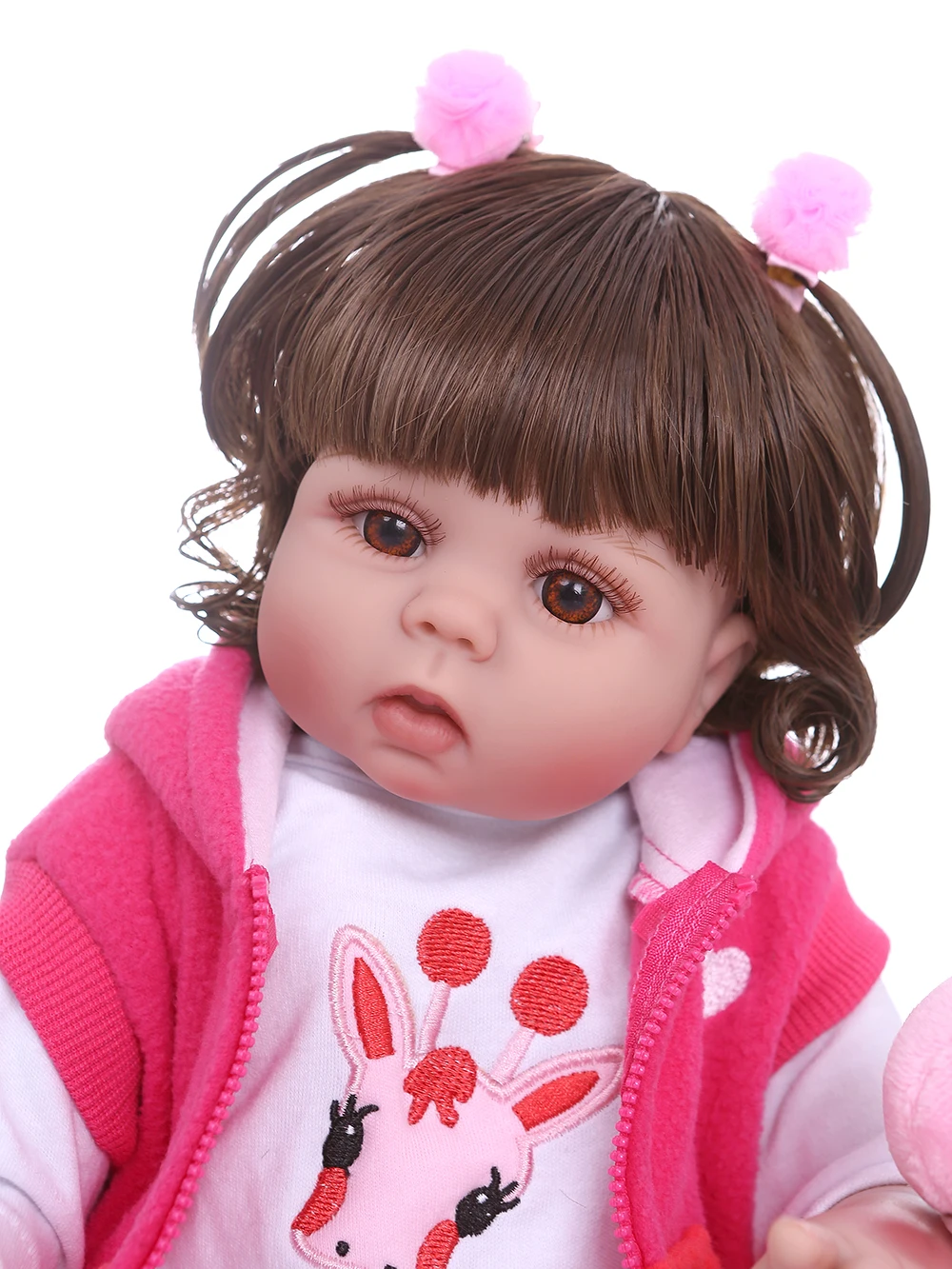 NPK 48 см кукла bebe младенец получивший новую жизнь девочка в розовом платье полный