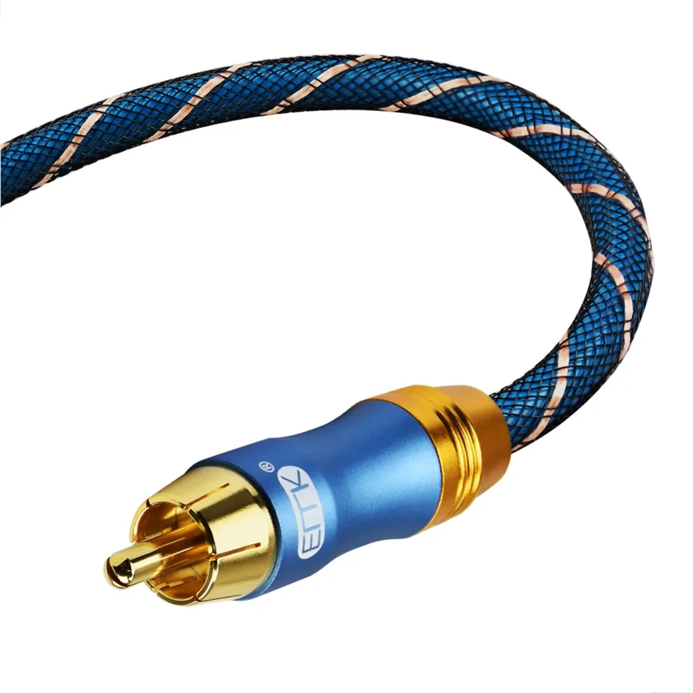 EMK Digital SPDIF Coaxial Audio Cable Premium Stereo Audio Rca to Rca Male Coaxial Cable Speaker Hifi Subwoofer Cable AV TV