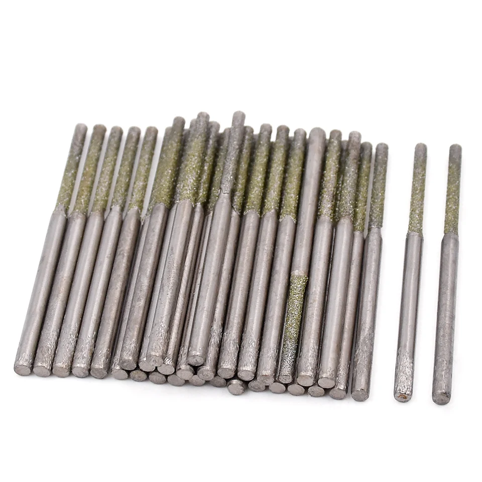 30pcs Diamond Coated Drill Bit For Dremel Tools Accessories Diamond Drill Bits 0.8/1.0/1.2/1.5/1.8m
