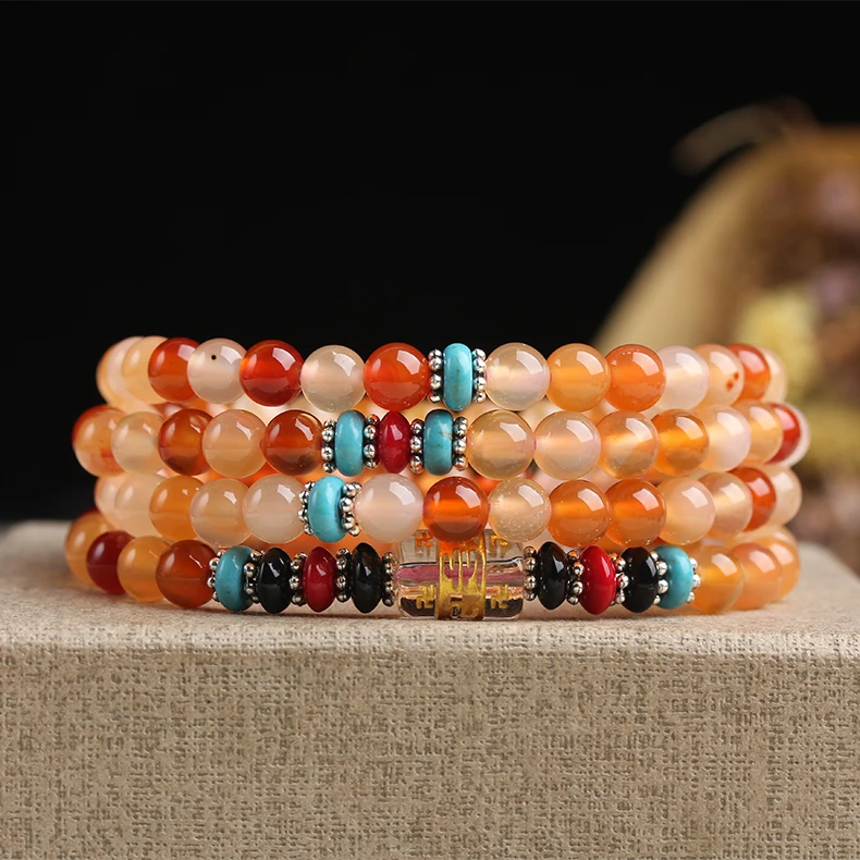 

6mm Natural Brazil flower agate jade bracelets ,Fine Agate 108pcs Beaded Jewelry Bracelets For Woman As Gifts,Can Drop Shipping