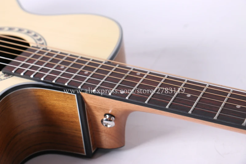 Cutaway guitar 40 inch guitar acoustic guitar With Spruce top /Mahogany Body + Hard case,chinese guitarras,White Cutaway guitar 40 inch guitar acoustic guitar With Spruce top /Mahogany Body + Hard case,chinese guitarras,White