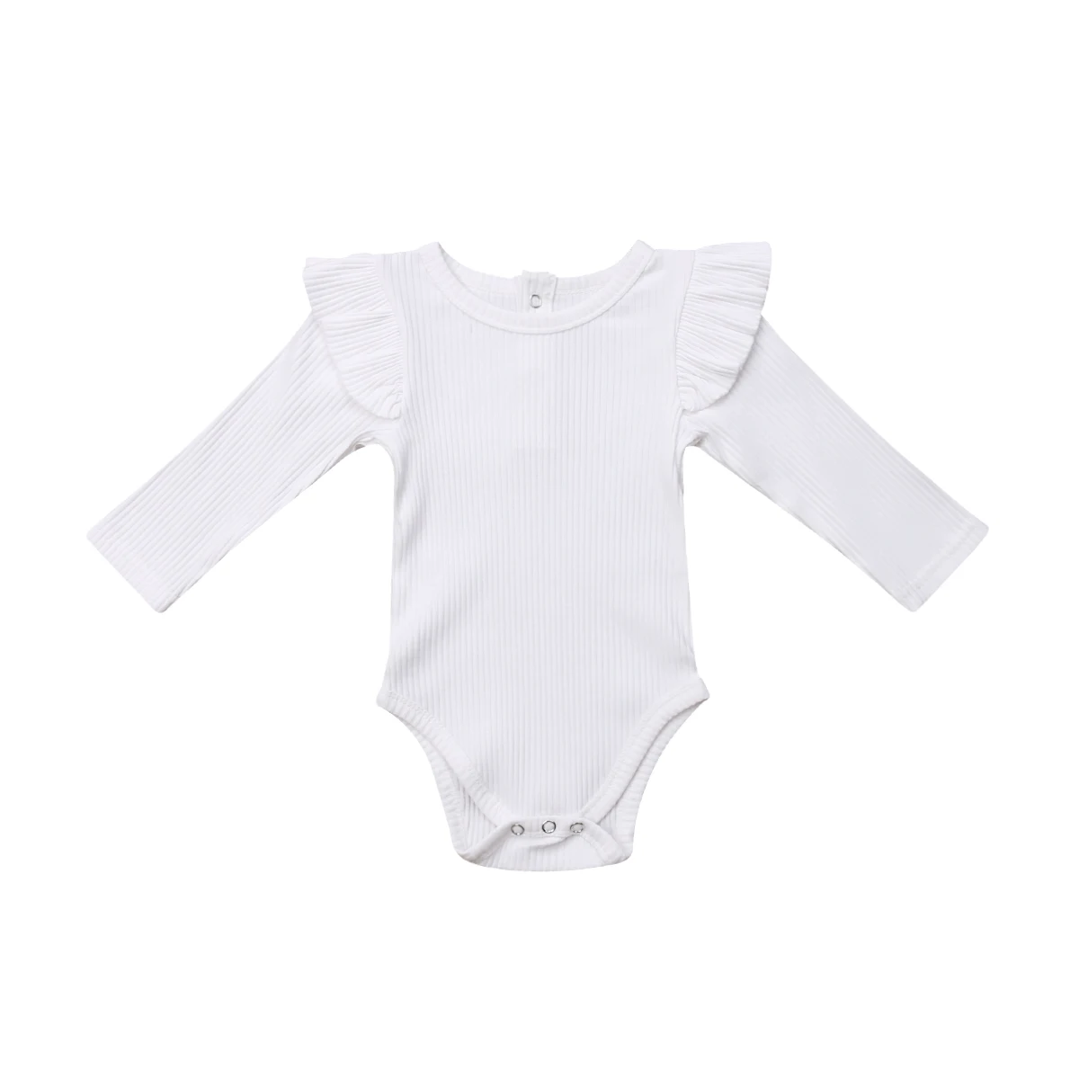 Новое поступление Одежда для новорожденных; Детский комбинезон для маленьких мальчиков и девочек хлопковые Повседневное с длинным рукавом Комбинезон-боди комплекты одежды Лидер продаж - Цвет: Белый
