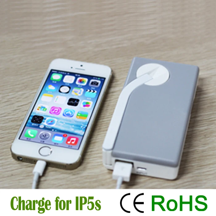 Портативное зарядное устройство с ручным зарядным устройством и USB портом 2200