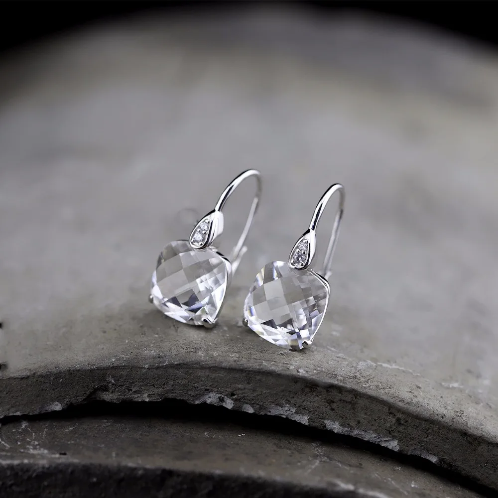 New Fashion White Crystal 925 Silver Wedding Drop Earring 925 Sterling