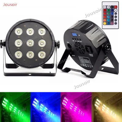 

Wireless remote control LED Par CREE 9x10W 4in1 RGBW Led Stage Disco Light LED Flat Slim Laser Can With DMX512 Flat DJ CD50 T05