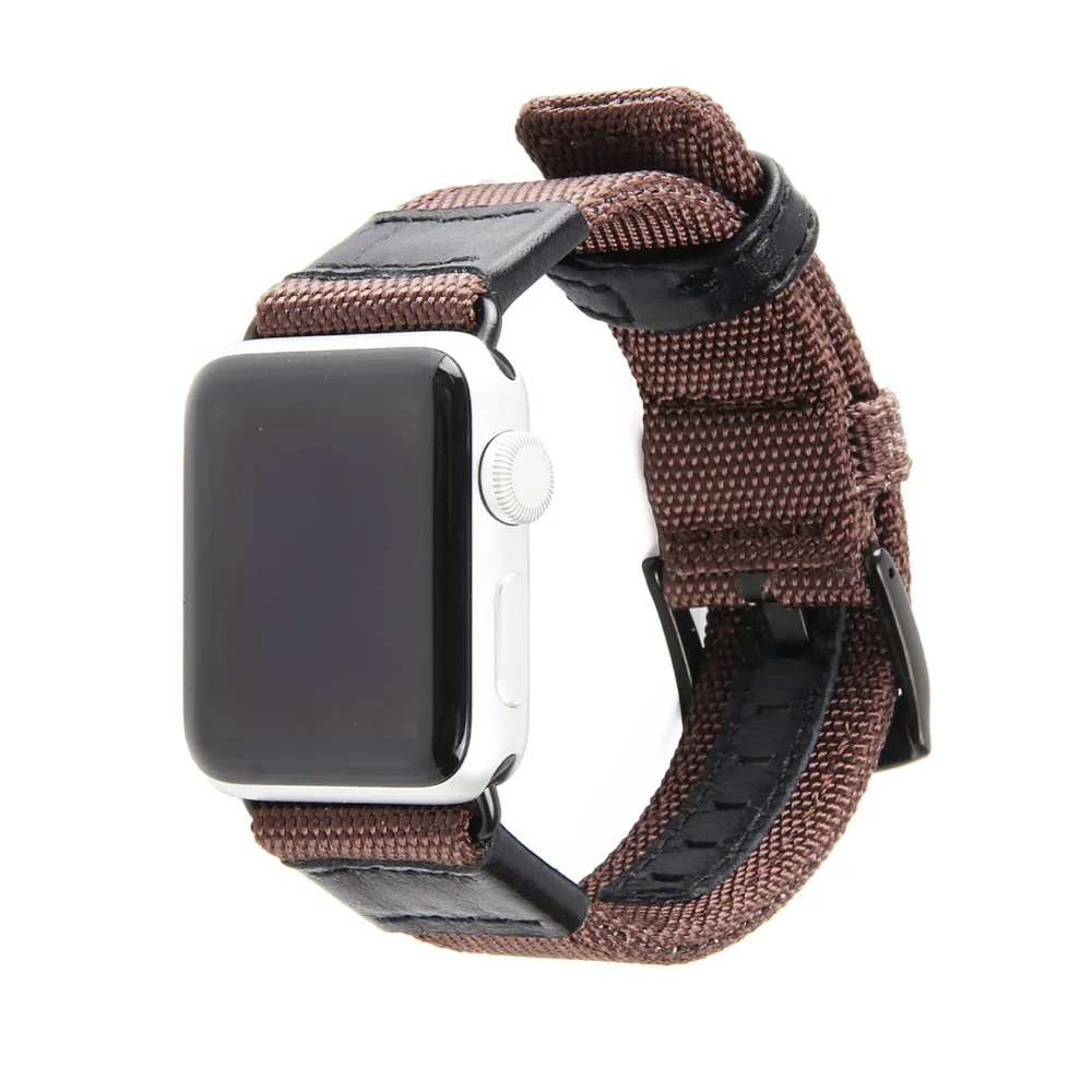 Холщовый кожаный ремешок для Apple Watch band нейлоновый браслет apple watch 5 4 3 44 мм/40 мм iwatch
