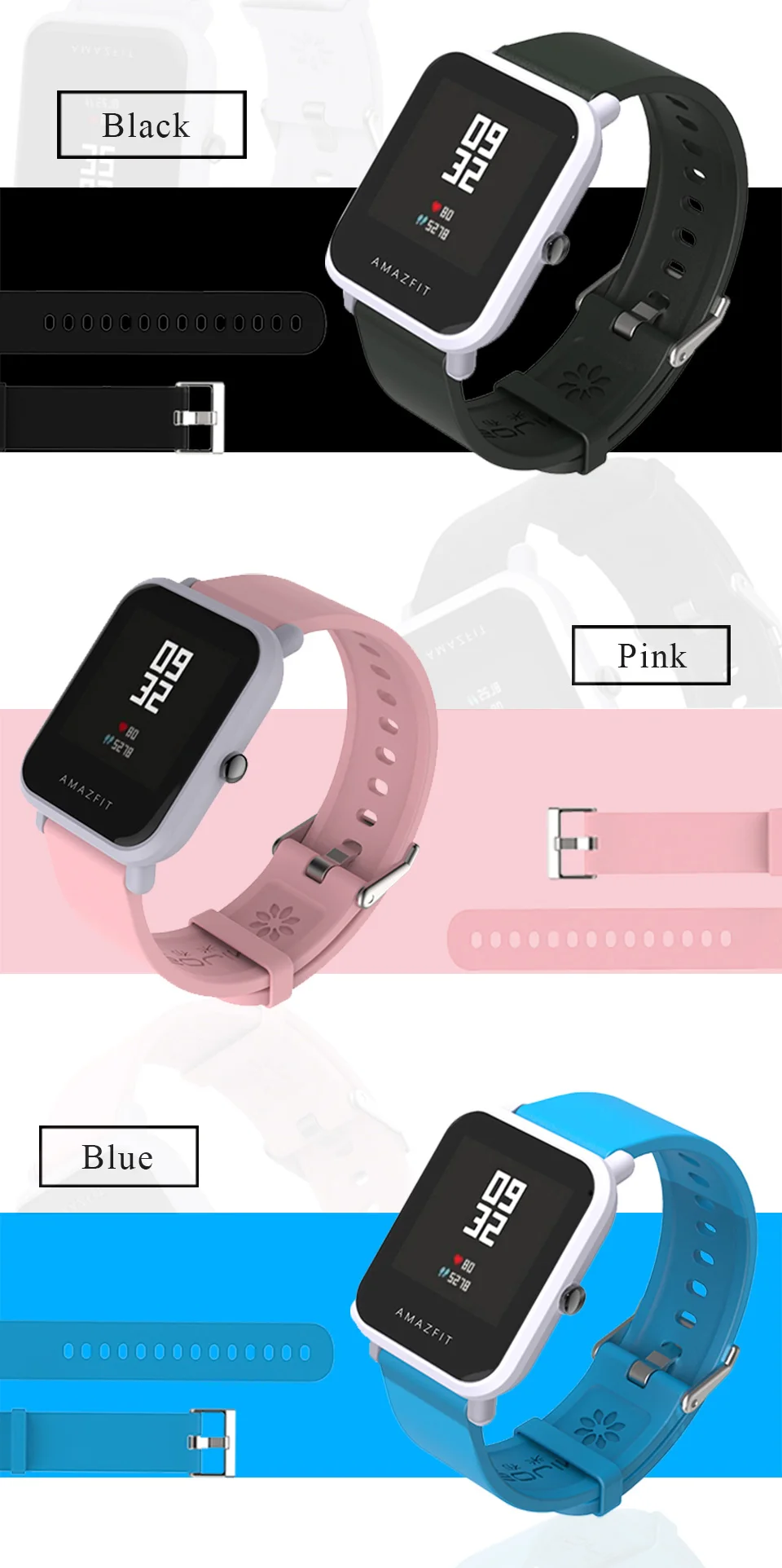 Mijobs 20 мм силиконовый ремешок для Xiaomi Huami Amazfit Bip BIT Смарт-часы аксессуары спортивный браслет Correa браслет