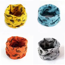 Осенне-зимний детский мультяшный шарф мягкий теплый хлопковый шейный платок для мальчиков и девочек, шарфы с кольцами