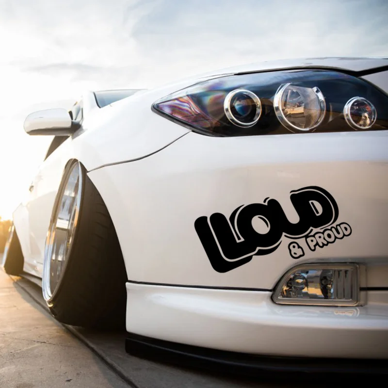 LOUD AND PROUD FUNNY CAR STICKER EXHAUST BASS DUB DECAL BUMPER JDM JAP