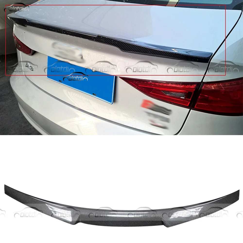 

V Style Car Styling Carbon Fiber Rear Wing Trunk Lip Boot Spoiler Splitter for Audi A3 S3 8V Sedan 2014-2015
